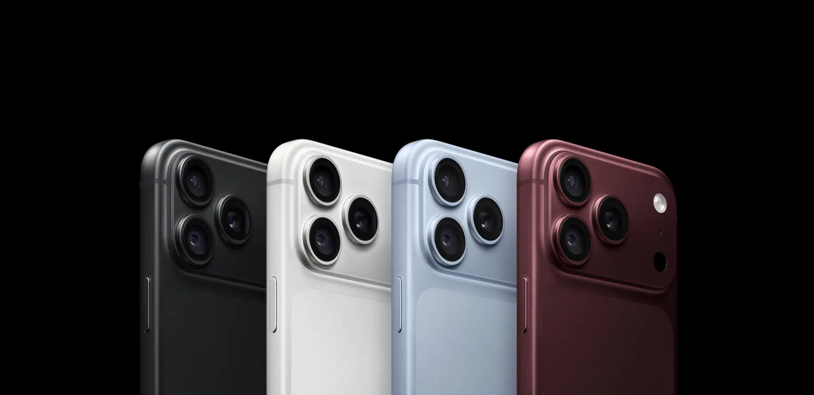 iPhone 18 Pro nas cores preto, prata, azul e vinho